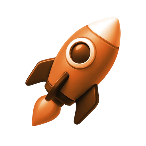 3D rocket icon